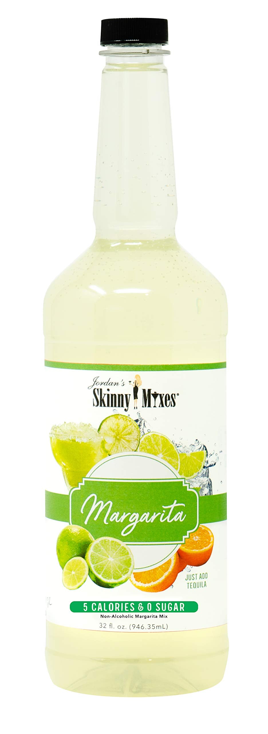 Jordan's Skinny Mixes Sugar Free Margarita Mix, Flavored Cocktail Mixer for Drinks, Fresh Lime Drink Flavoring for Cocktails & Mocktails, Low Calorie, Gluten Free, Keto Friendly, 32 Fl Oz, 1 Pack