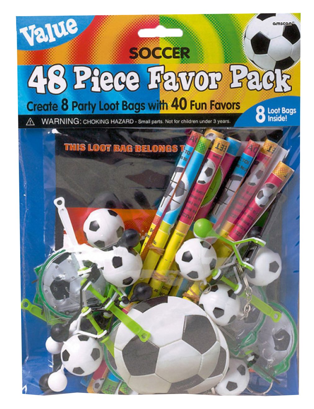 amscan 48-Piece Championship Soccer Favor Value Pack