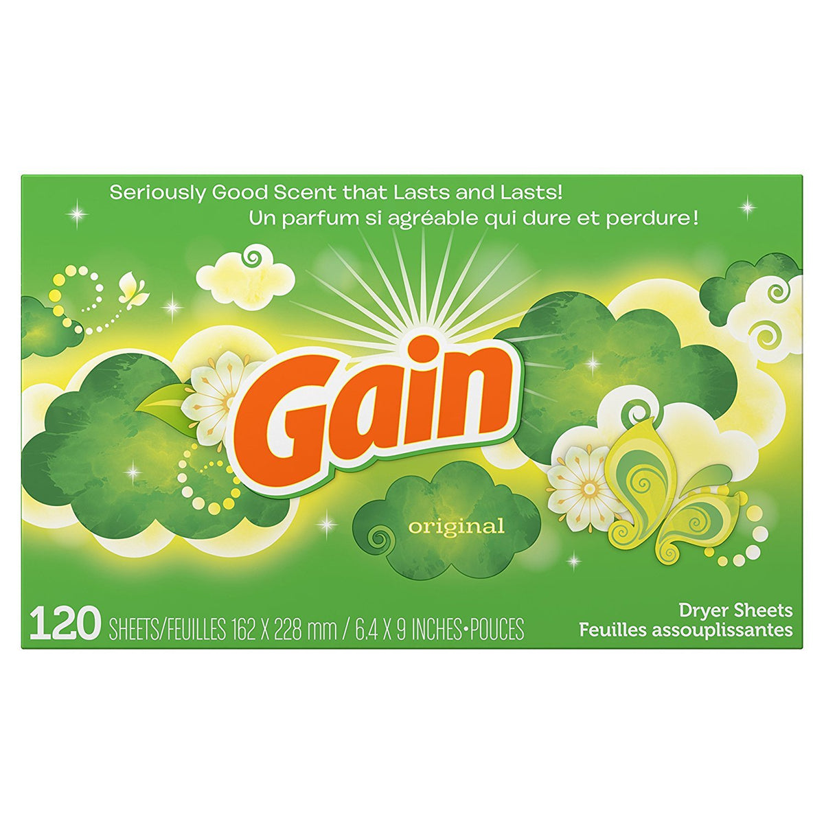 Gain Dryer Sheets, Original, 120 Count (Packaging May Vary) (Pack of 6)