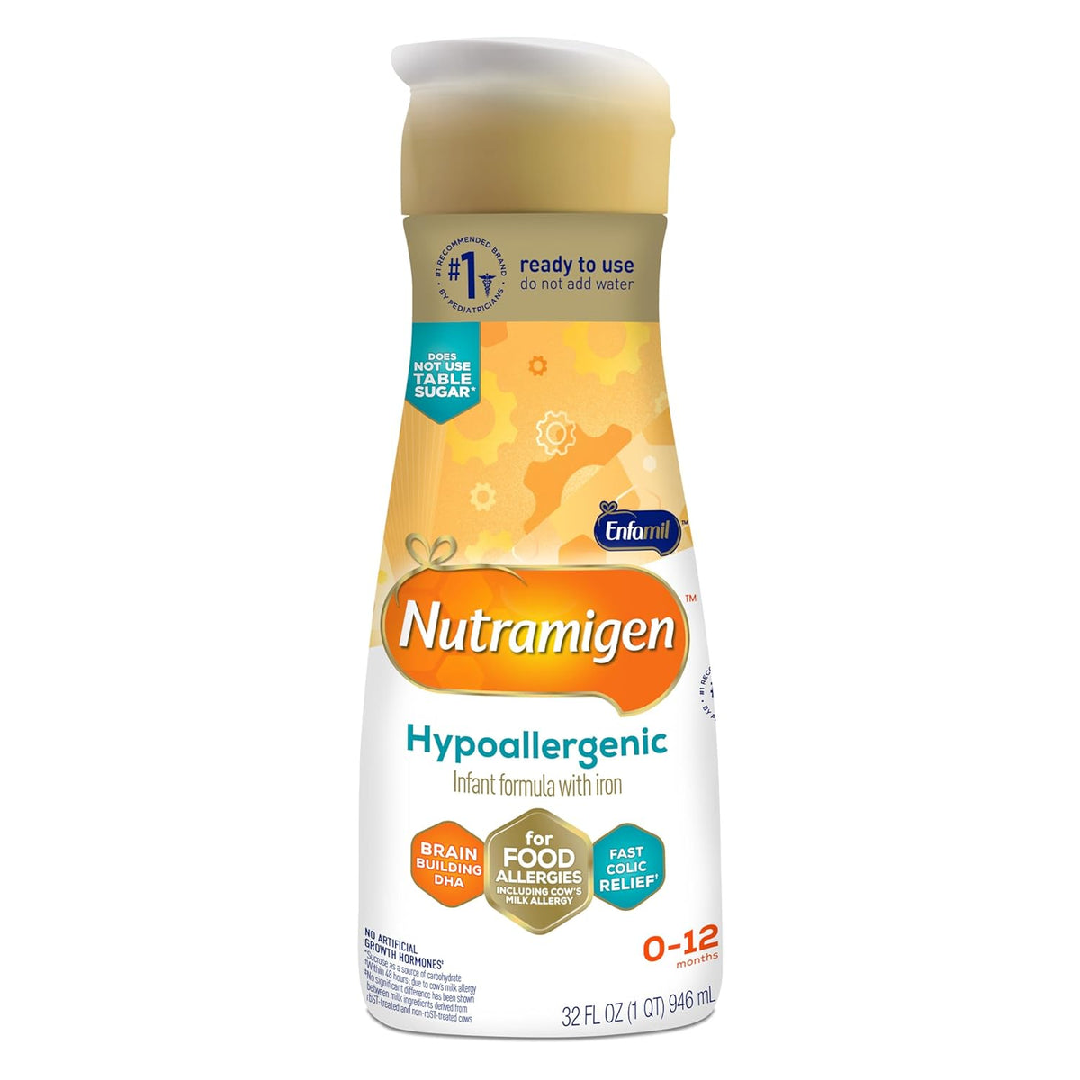 Enfamil Nutramigen Hypoallergenic Baby Formula, Lactose Free, Colic Relief from Cow's Milk Allergy Starts in 24 Hours, Brain Building Omega-3 DHA for Immune Support, 32 FL Oz