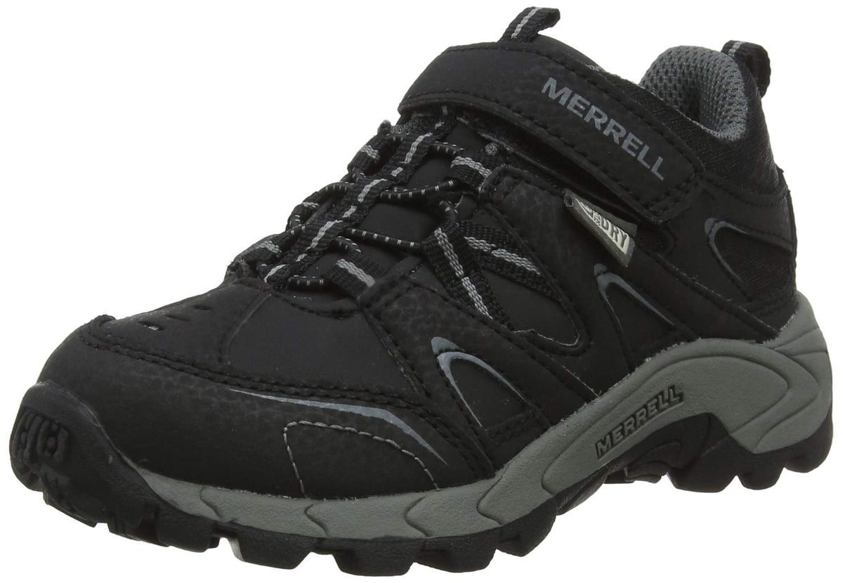 Merrell Kids' Ml-Light Tech Leather Quick Close WP Low Rise Hiking Boots, Black (Black), 6 UK 38 EU