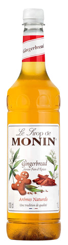 MONIN Premium Gingerbread Syrup 1L for Coffee and Cocktails. Vegan-Friendly, Allergen-Free, 100% Natural Flavours and Colourings