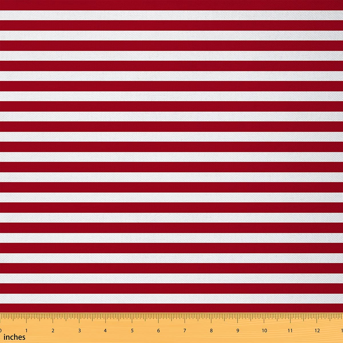 Striped Upholstery Fabric,Red and White Stripe Fabric by The Yard,Farmhouse Ticking Stripes Decorative Fabric Horizontal Stripes Indoor Fabric,Adults Abstract DIY Waterproof Fabric Sewing,1 Yard