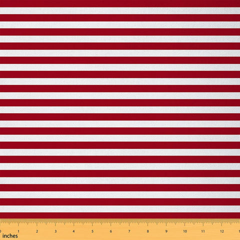 Striped Upholstery Fabric,Red and White Stripe Fabric by The Yard,Farmhouse Ticking Stripes Decorative Fabric Horizontal Stripes Indoor Fabric,Adults Abstract DIY Waterproof Fabric Sewing,1 Yard