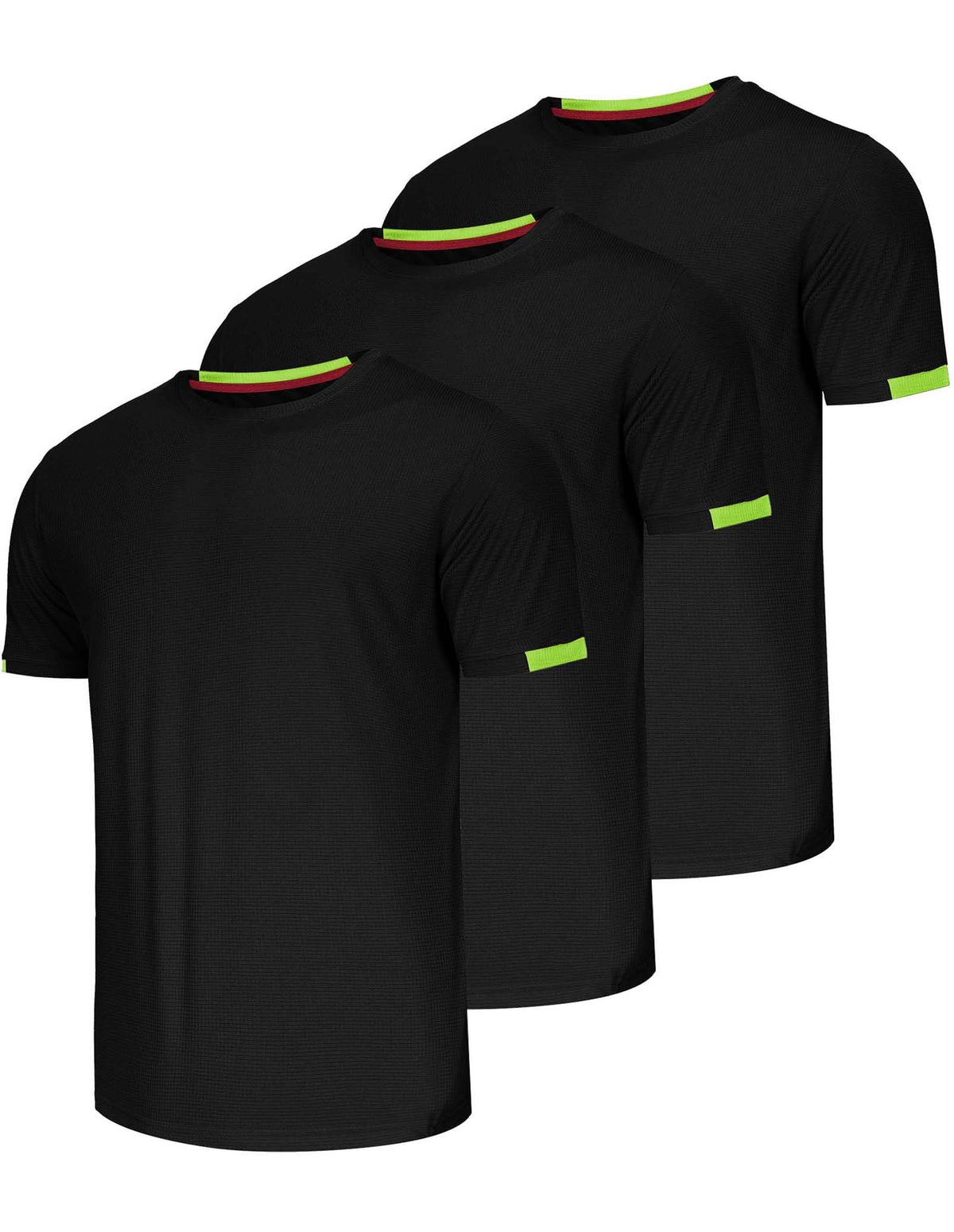 Mens T Shirts Running Mens T Shirts 3 Packs Gym Shirts Men's T Shirts Multipack Mens Muscle Fit T Shirts Cool Dry Working Shirts Short Sleeve Gym T Shirts Athletic for Training-Black/Black/Black-M