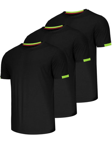 Mens T Shirts Running Mens T Shirts 3 Packs Gym Shirts Men's T Shirts Multipack Mens Muscle Fit T Shirts Cool Dry Working Shirts Short Sleeve Gym T Shirts Athletic for Training-Black/Black/Black-M