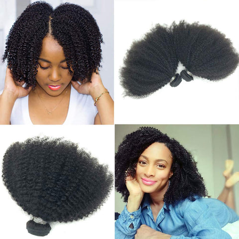 Brazilian Afro Kinky Curly Hair 8-22inch 4B4C 1 Bundle 100g Brazilian Virgin Remy Human Hair Weaves Natural Black Color (1 bundle 12inch, natural black)