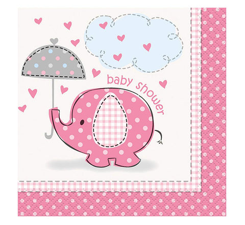 Unique Square Elephant Baby Shower, 5" x 5", Multicolor