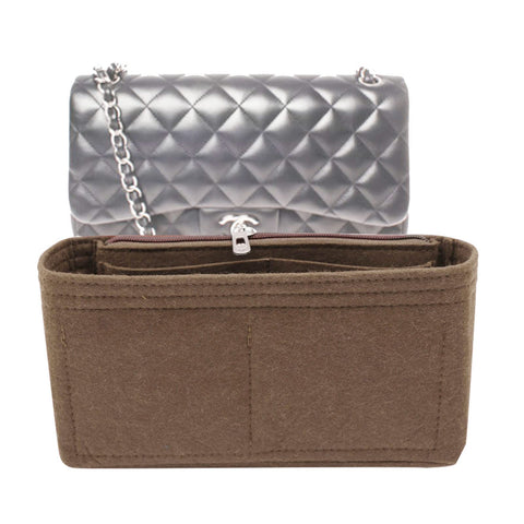 Lckaey Bag Organizer Insert for Classic Flap Medium bag Shaper Purse Insert - Premium Handbag Felt Organizer 2009brown-M