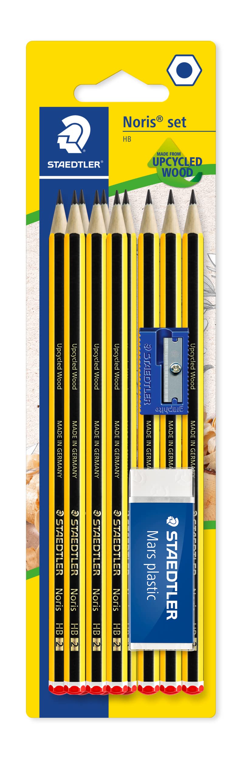 STAEDTLER 120S1BK10D Noris Pencils HB with Sharpener and Eraser, Pack of 10