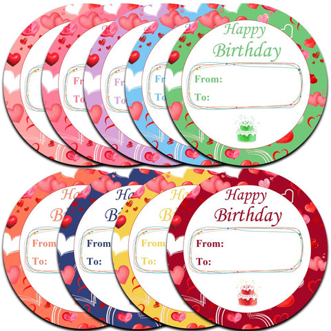 90 Pcs Happy Birthday Stickers, 2 Inch Round Birthday Gift Stickers, DIY Birthday Party Self-Adhesive Favor Stickers for Boxes, Envelope Seals, Cards, Bouquet