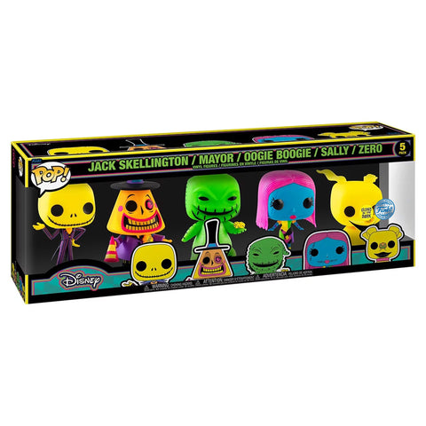 Funko 5-Pack - Disney The Nightmare Before Christmas Pop! Vinyl Collectible Figure Set - Glow in The Dark Limited Edition Exclusive