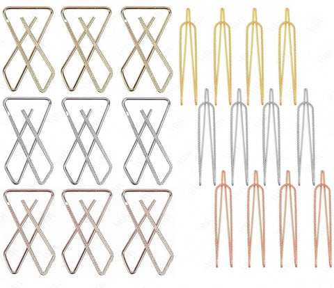 VAMA FASHIONS Clip on X U Cross Metal Strong Pin Sarees Dupatta Pallu Hijab Hold Pleats Brooch Safety Saree Pins for Women - 24 Sareepin