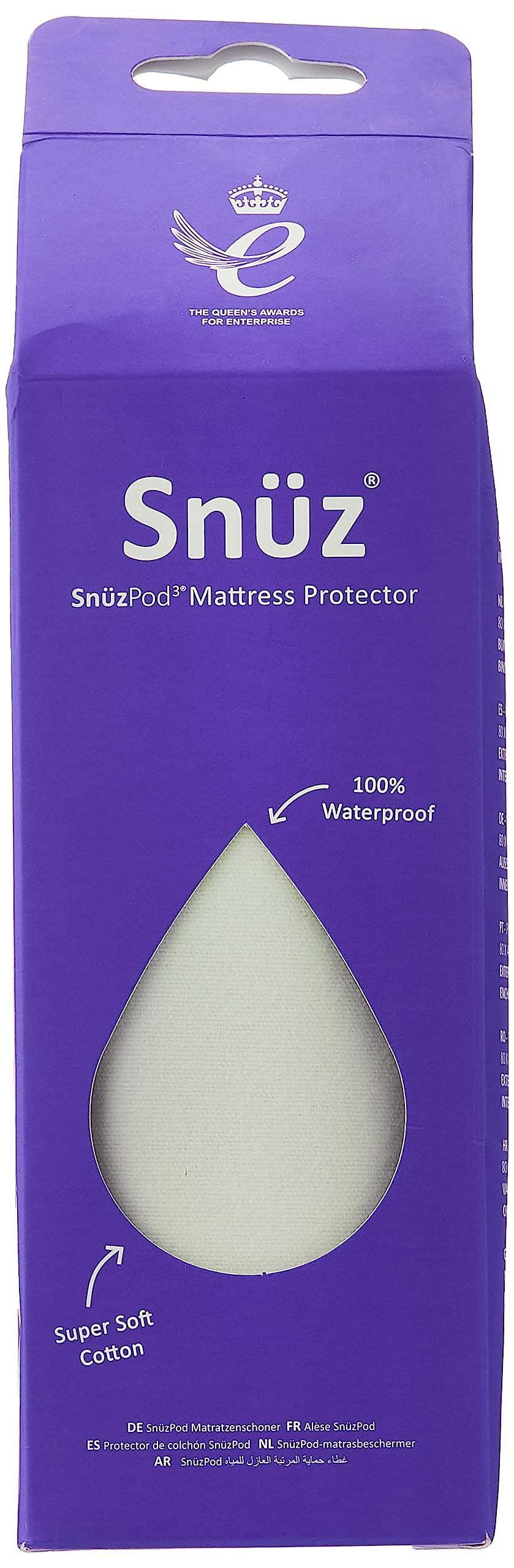 SnÃ¼zPod3 Waterproof Mattress Protector 44 x 80cm - 100% Waterproof with Moisture-Wicking Cotton Surface