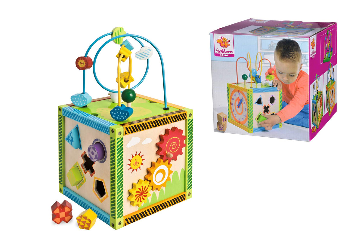Baby Activity Cube Play Center | Activities Include Bead Mmaze, Abacus, Sorting Blocks, Noughts & Crosses and Other Games | Ages 1+