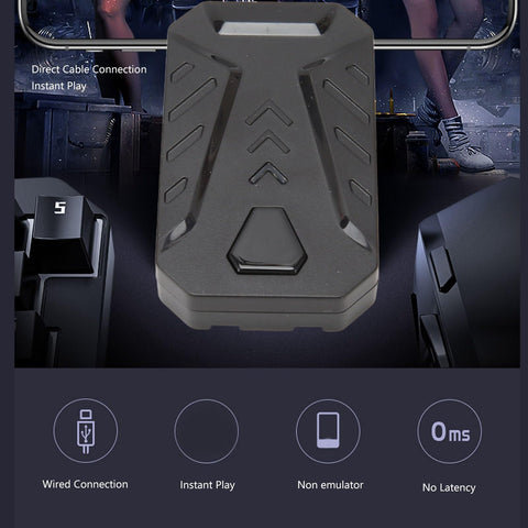 One Handed Mechanical Keyboard, High Sensitivity RGB Wired USB Low Noise Keyboard Mouse Converter Set for Mobile Game