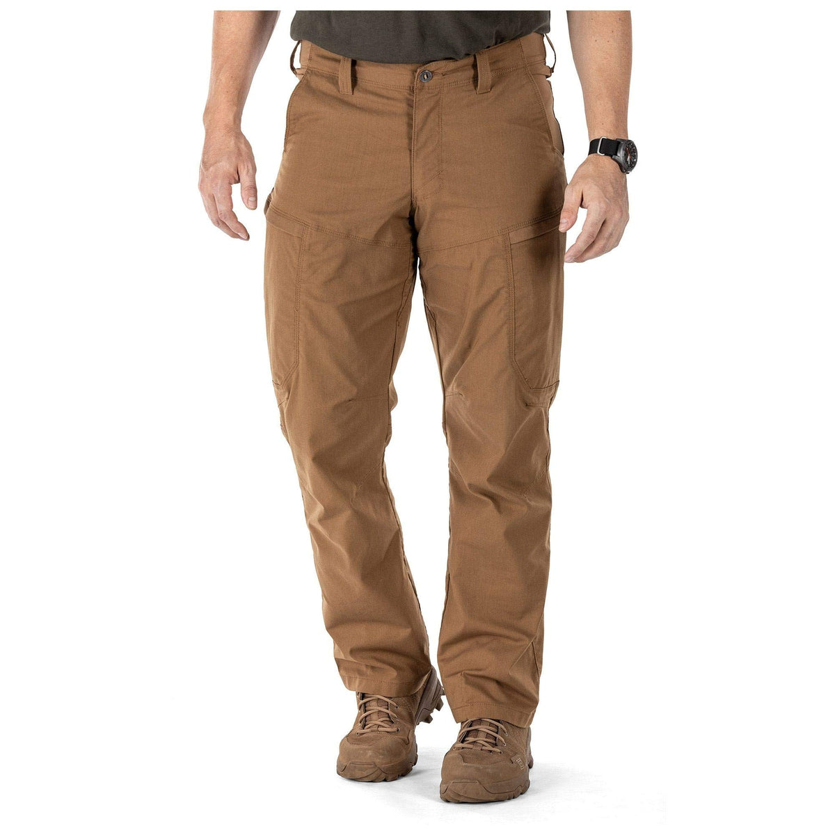5.11 Tactical Men's Apex Cargo Work Pants, Flex-Tac Stretch Fabric, Gusseted, Water Resistant Finish, Battle Brown, Men's Size 32W x 30L