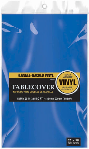 Vibrant Bright Royal Blue Flannel Backed Table Cover - 54" x 108" (1 Piece) - Durable & Elegant Table Protection - Perfect for All Events