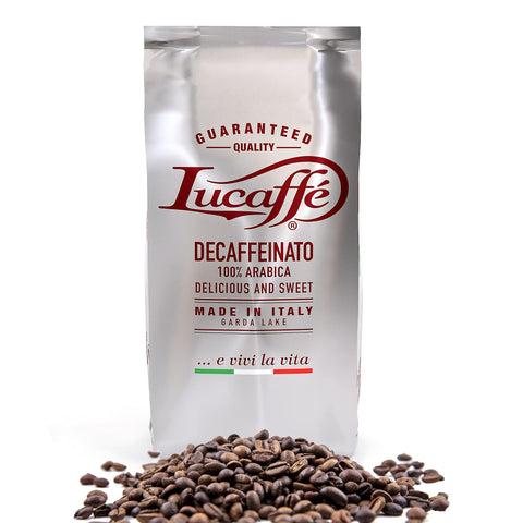 LUCAFFÃƒÆ’Ã†â€™Ãƒâ€ Ã¢â‚¬â„¢ÃƒÆ’Ã¢â‚¬Â¹ÃƒÂ¢Ã¢â€šÂ¬Ã‚Â  Caffe Decaffeinated, 100% Arabica Coffee Beans, 700g Bag Saves Aroma, Naturally Decaffeinated Coffee, Sweet Taste, Full Body, Thick Cream, Pleasant Aroma