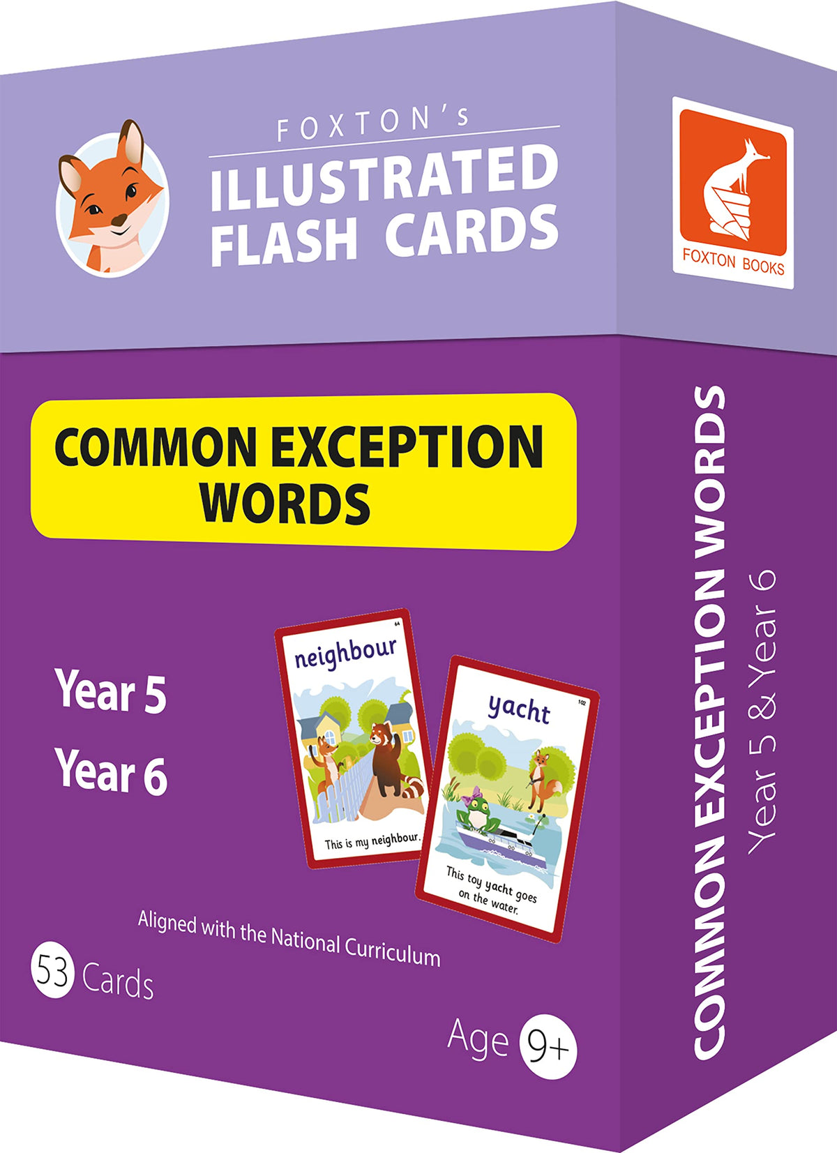 Common Exception Words Flash Cards: Year 5 and Year 6 Words - Perfect for Home Learning - with 102 Colourful Illustrations (Foxton's Illustrated Flash Cards)