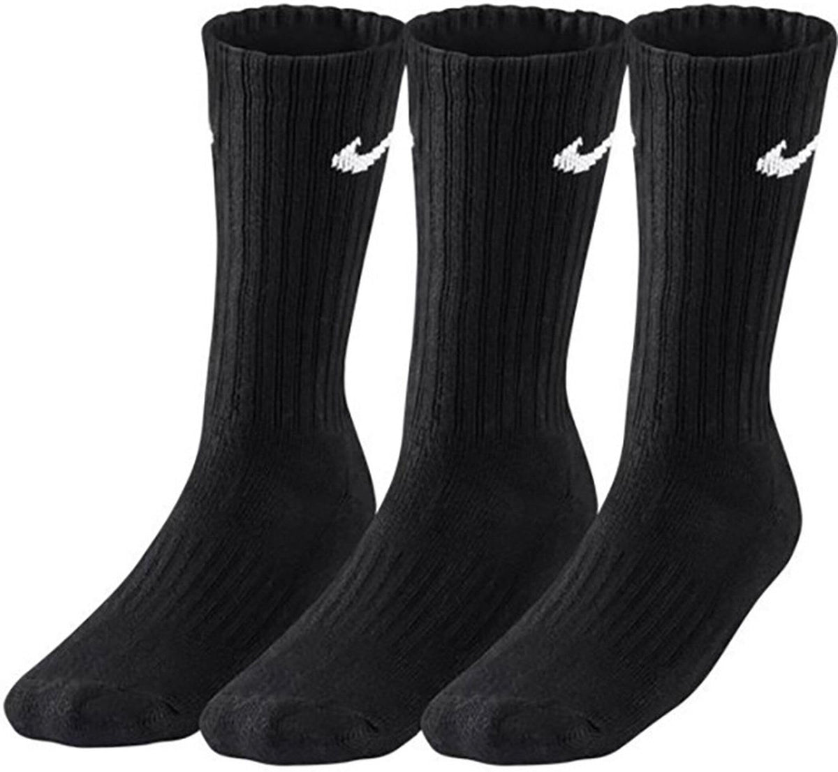 Nike Men Value Crew Cotton Crew, Pack of 3 Socks - Black S/ 34-38