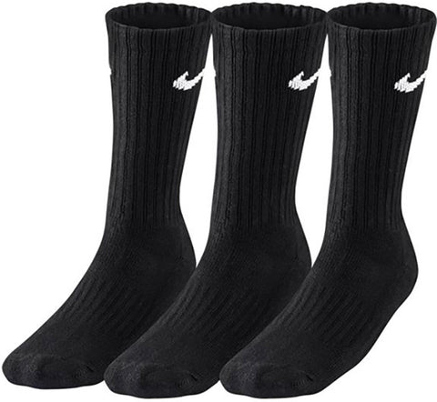 Nike Men Value Crew Cotton Crew, Pack of 3 Socks - Black S/ 34-38
