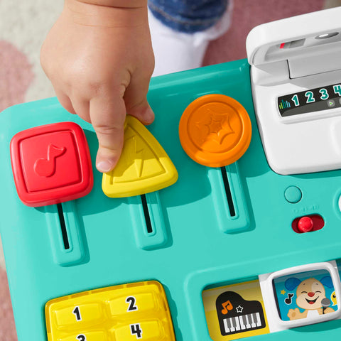 Fisher-Price Learning Fun DJ Game Table - Musical Learning Toy with 3 Piano Play Modes, Lights, 12 Motor Activities and 100+ Songs and Tones, Speaks German, from 6 Months / 1 Year, HRB63