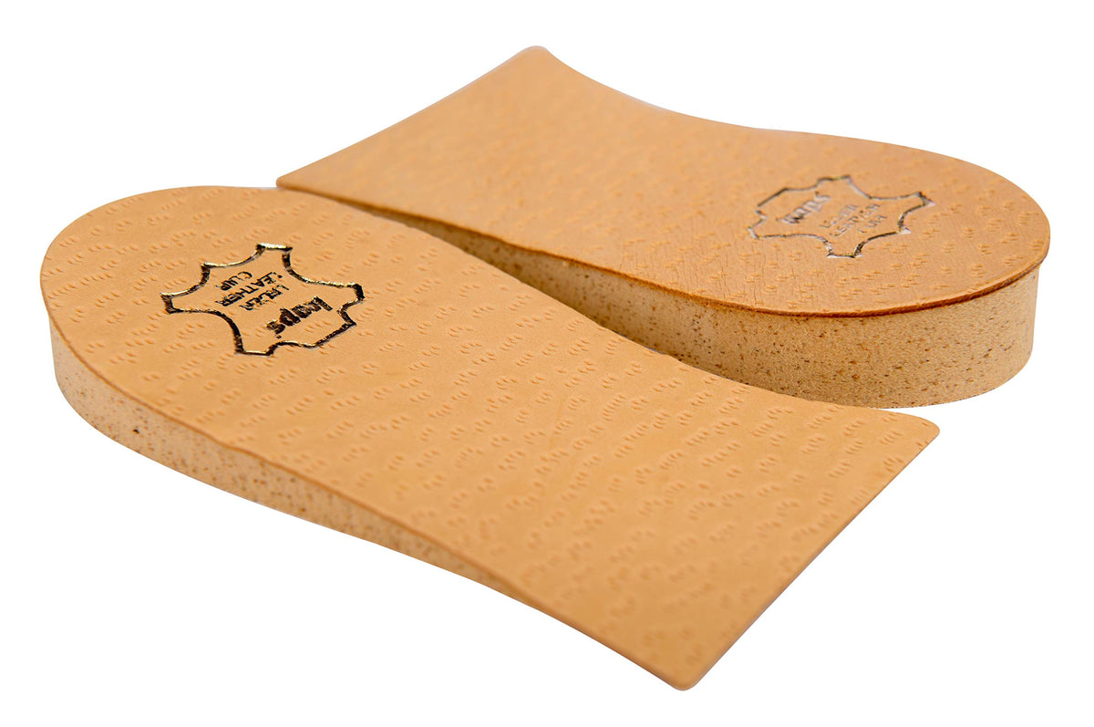 Heel Lift Elevator, Heel Raise, Heel Pad, Orthotic Wedge, Shoe Pad, Many Widths and Heights, Leather Cover, Kaps Topmed, 2 Pieces Left and Right (Height 5 mm / 0.2 inch - Size S)