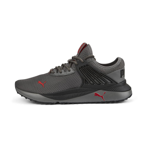 PUMA mens Pacer Future Sneaker, Castlerock-puma Black-high Risk Red, 9.5 US