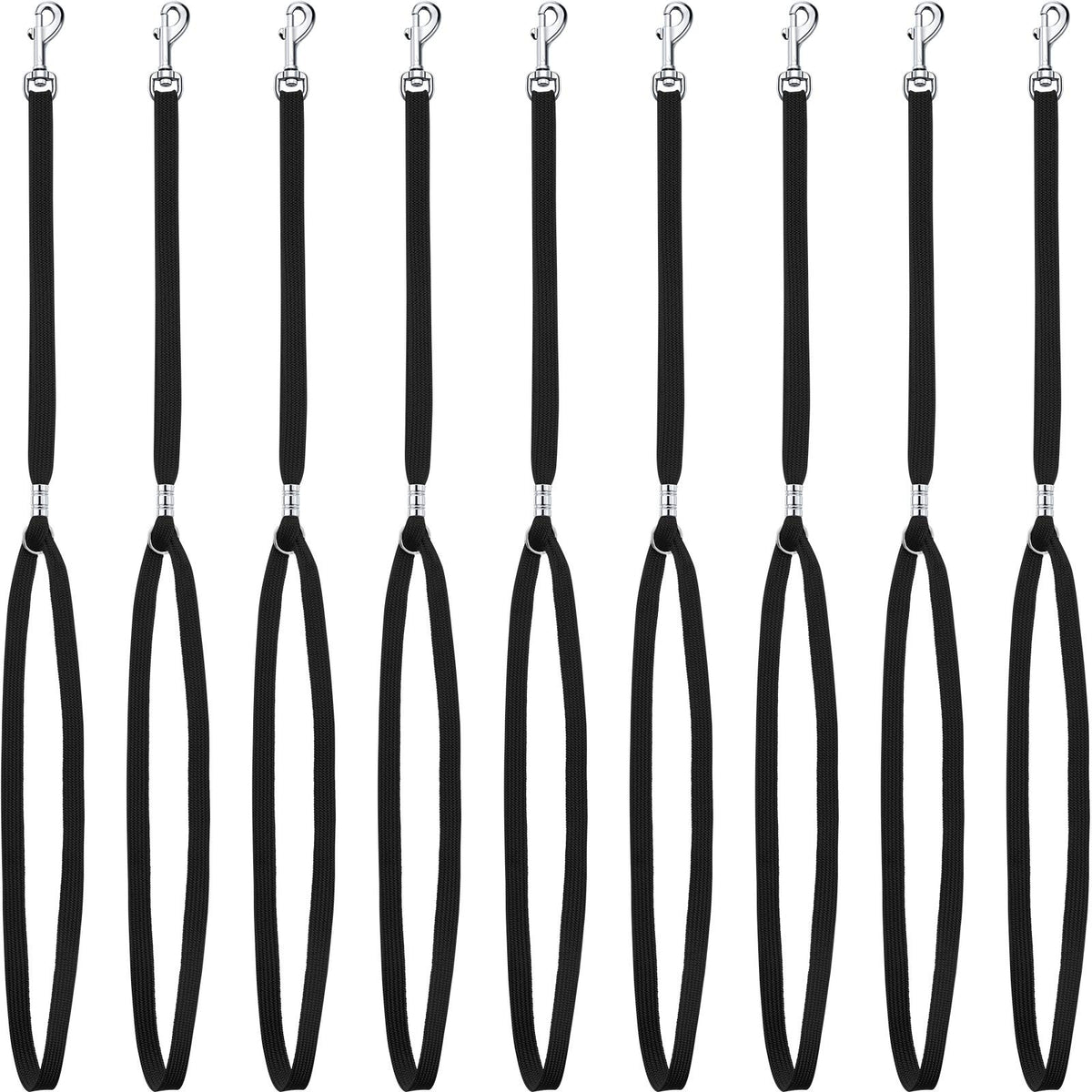 9 Pieces Pet Grooming Loops Nylon Restraint Noose Adjustable Fixed Dog Cat Safety Rope for Pet Grooming Table Bathtub (Black)