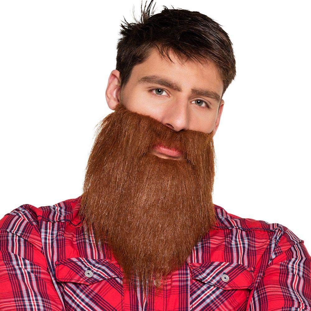Boland Hipster Beard With Elastic, Mens Facial Hair, Fake Beard, Fancy Dress Accessory, Mens Beard, Brown (Brown)