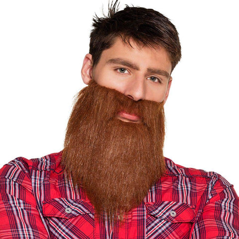 Boland Hipster Beard With Elastic, Mens Facial Hair, Fake Beard, Fancy Dress Accessory, Mens Beard, Brown (Brown)