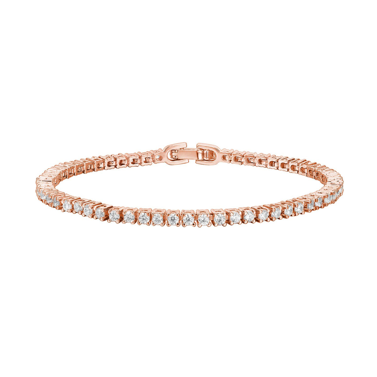 PAVOI 14K Gold Plated Cubic Zirconia Classic Tennis Bracelet | Rose Gold Bracelets for Women | 7.5 Inches