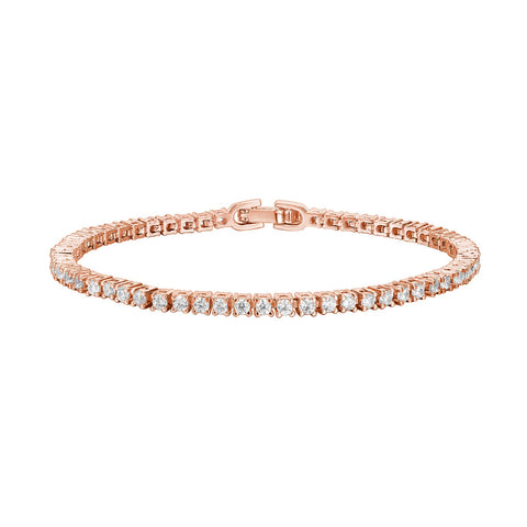 PAVOI 14K Gold Plated Cubic Zirconia Classic Tennis Bracelet | Rose Gold Bracelets for Women | 7.5 Inches