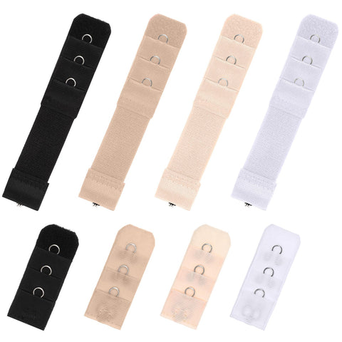 8 Pack Women's Bra Extenders, Flexible Bra Extender Strap 1 Hook 3 Rows Elastic Bra Extension Strap, Soft Stretchy Back Bra Extension Strap for Women