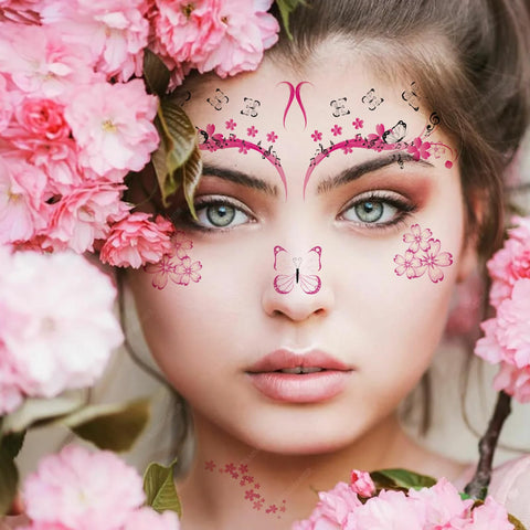 11 Sheets Glitter Butterfly Face Tattoos Sticker Flowers Wings Freckle Sticker for Women Girls Eye Face Makeup Butterflies Fake Tattoos Waterproof Sticker for Festival Dancer Costume Party Decoration