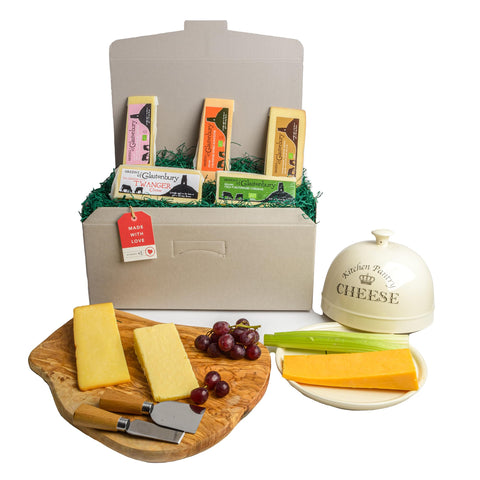 Cheese Hamper Gift Set | Includes Five Individually Wrapped Gourmet Cheeses| Luxury Cheese Hamper, Gourmet Gift Set | Cheese Selection Box. The Perfect Luxury Hamper Box | Food Gifts