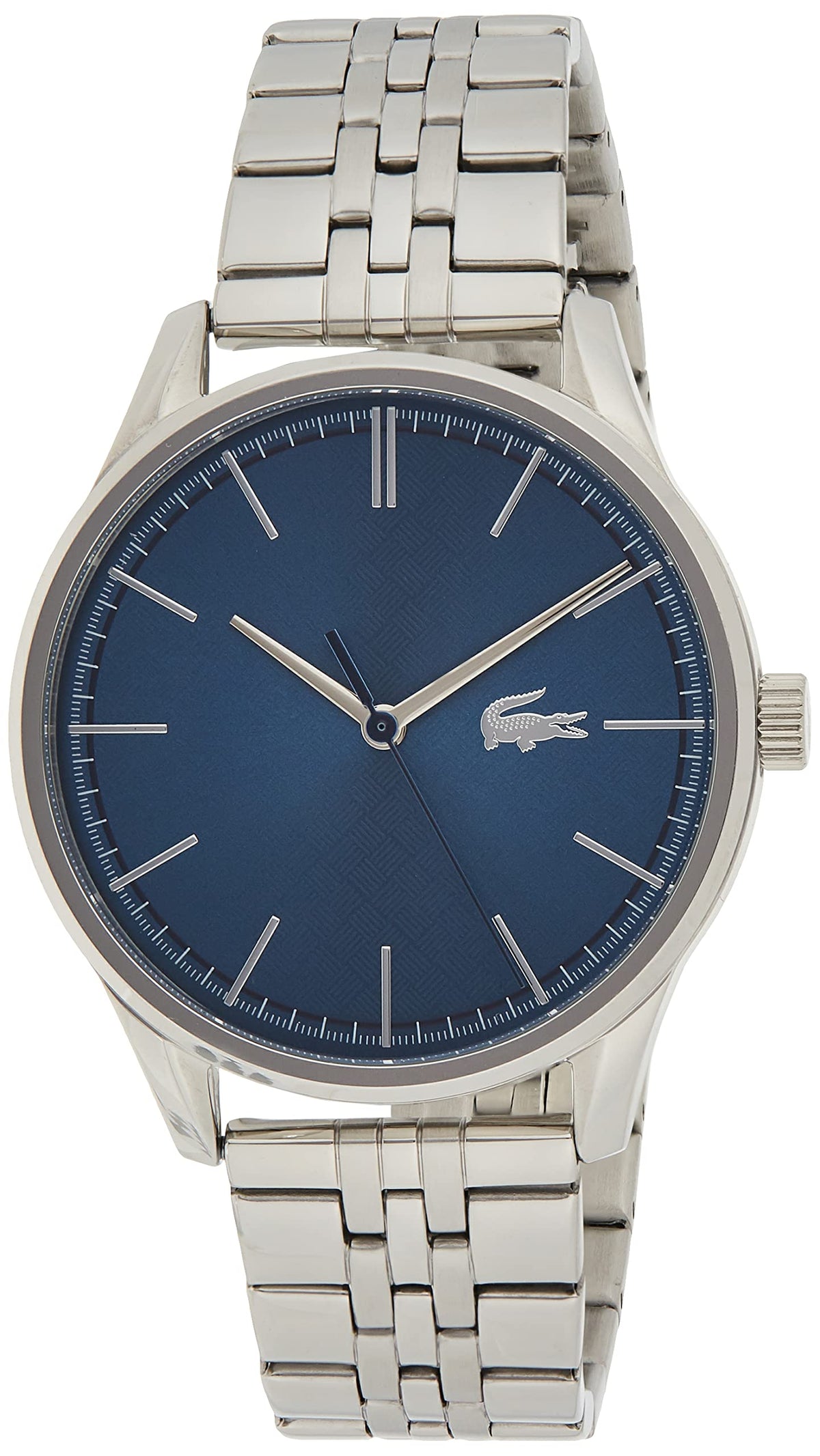 Lacoste Vienna Men's Quartz Stainless Steel Case Watch With Stainless Steel Bracelet, Blue Silver (Model: 2011049)