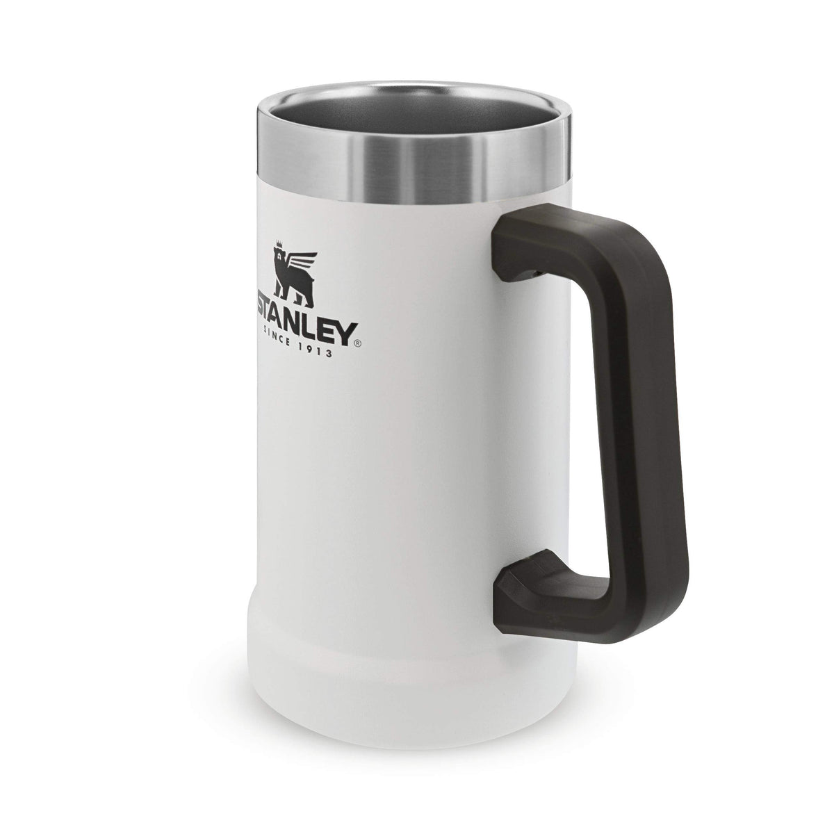 Stanley Adventure Vacuum Beer Stein 0.7L - Travel Mug Keeps Drinks Cold For 7 Hours - Stainless Steel Thermal Cup With Handle - Dishwasher Safe - Polar White