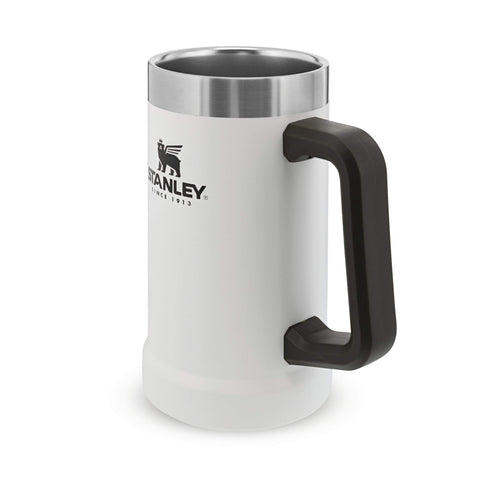 Stanley Adventure Vacuum Beer Stein 0.7L - Travel Mug Keeps Drinks Cold For 7 Hours - Stainless Steel Thermal Cup With Handle - Dishwasher Safe - Polar White