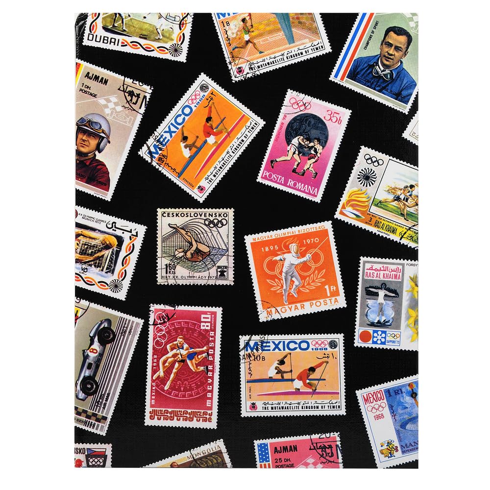 Exacompta Philatelie Sport Hard Bound Sticker Album, 22.5 x 30.5 cm, 16 Black Pages