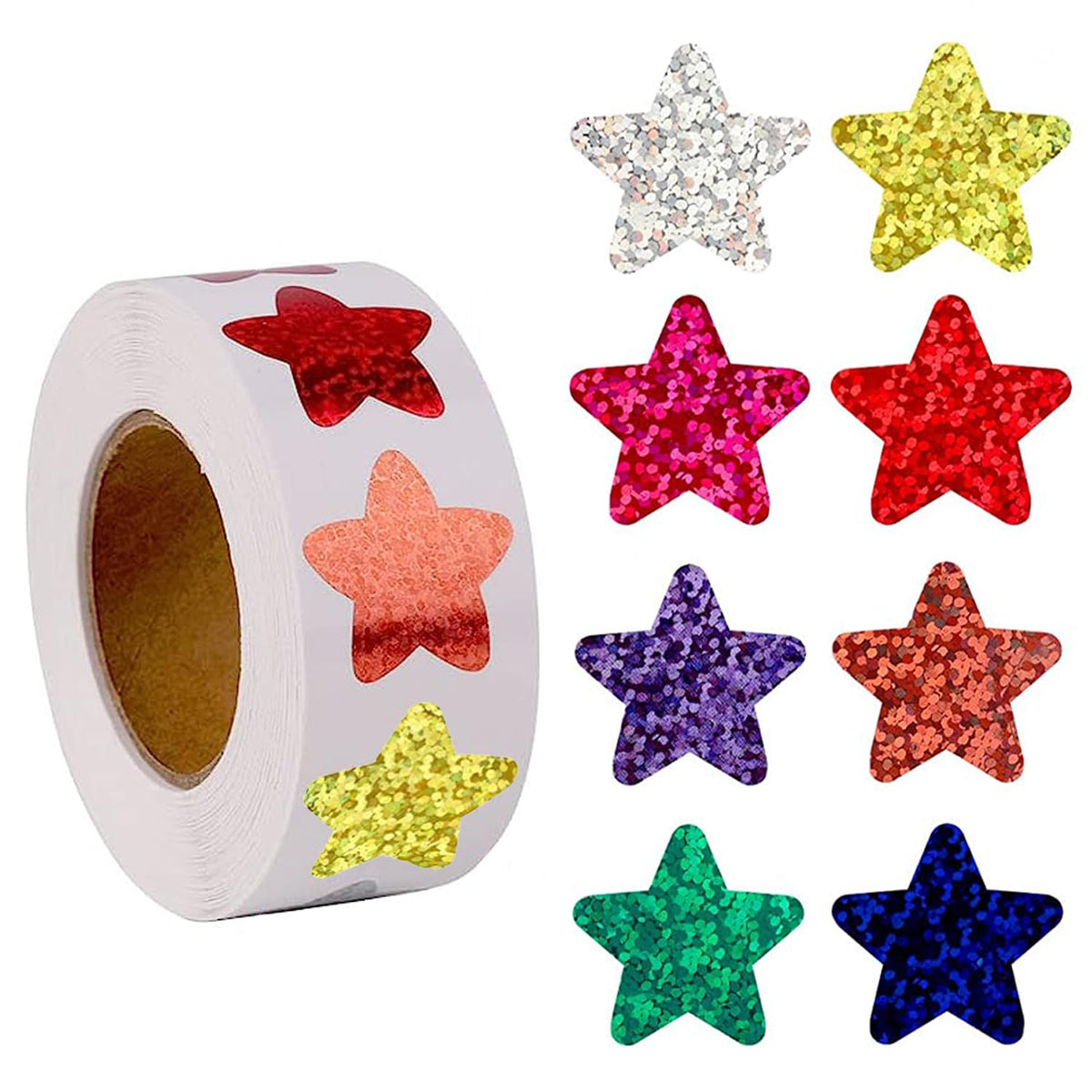 SAREAL Star Stickers, Reward Stickers for Kids, 500Pcs 1 inch Self Adhesive Colorful Incentive Stickers for Student Behavior Chart,Crafts,School Classroom Teacher Supplies