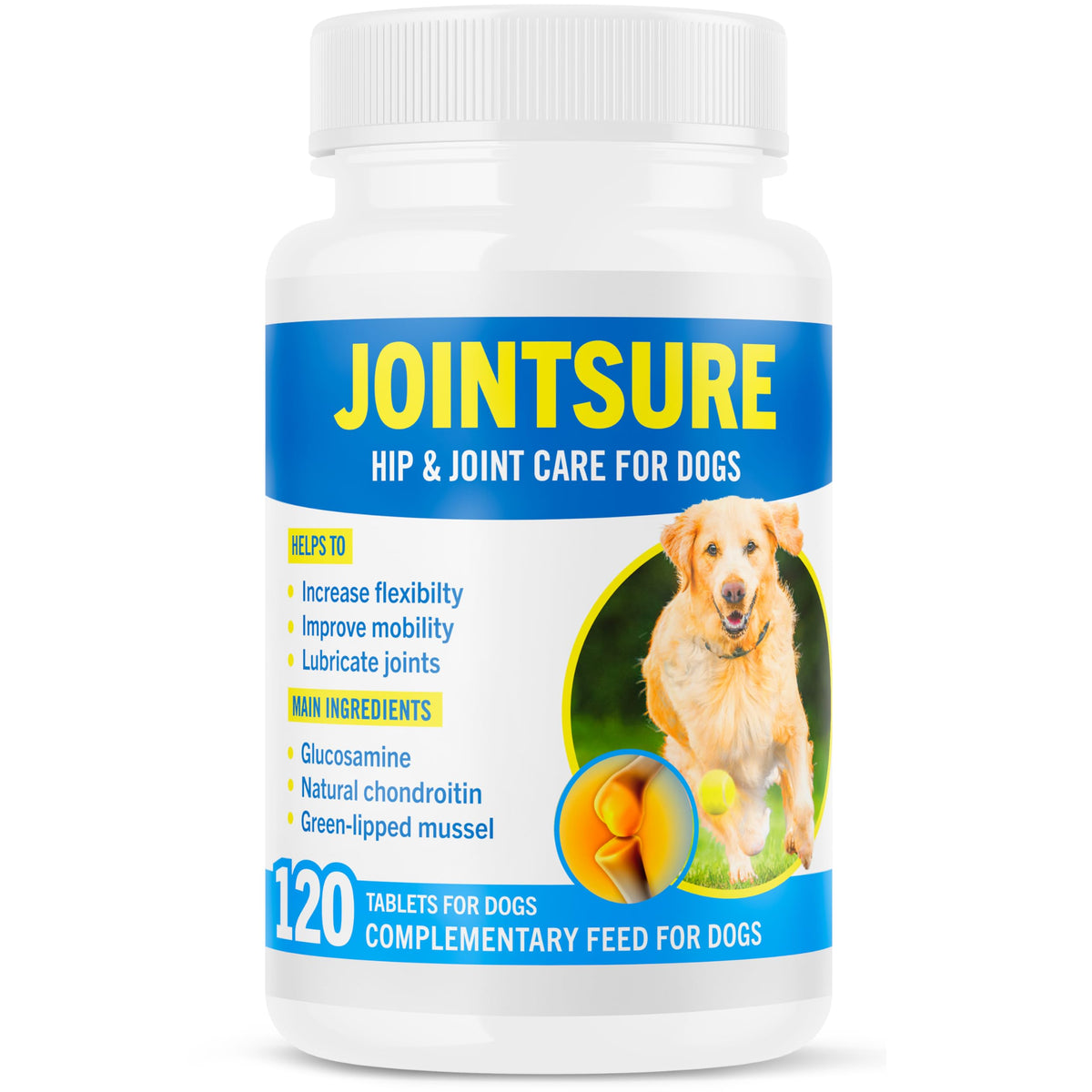 JOINTSURE Joint Support Supplements for Dogs - 120 Tabs, Aids Stiff Joints, Supports Joint Structure & Maintains Mobility in Adult/Senior Dogs | Advanced Formula Helps Arthritis Relief (pack varies)
