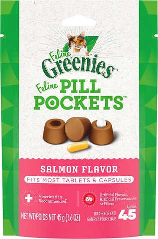 Feline Greenies Pill Pockets Salmon 45 Count - Pack of 2