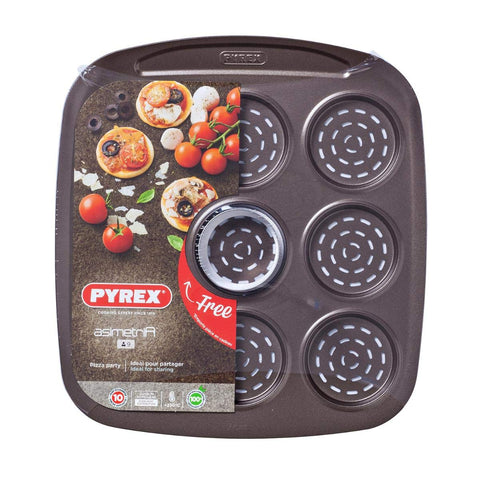 Pyrex Asimetria Mini Tray, 9 Cavities, Black, 9 Pizza