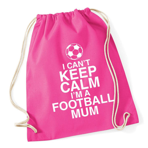 HippoWarehouse I can't keep calm I'm a football mum Drawstring Cotton School Gym Kid Bag Sack 37cm x 46cm, 12 litres