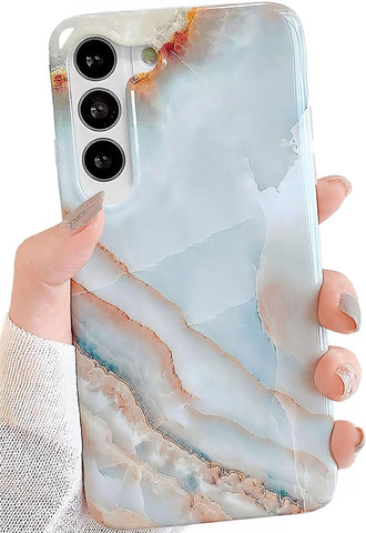 J.west for Samsung Galaxy S23 Case 6.1"?Luxury Grey Agate Marble Stone Design Graphic Print Soft Case for Girls Women Shockproof Slim Silicone TPU Protective Phone Case Cover for iPhone Samsung S23