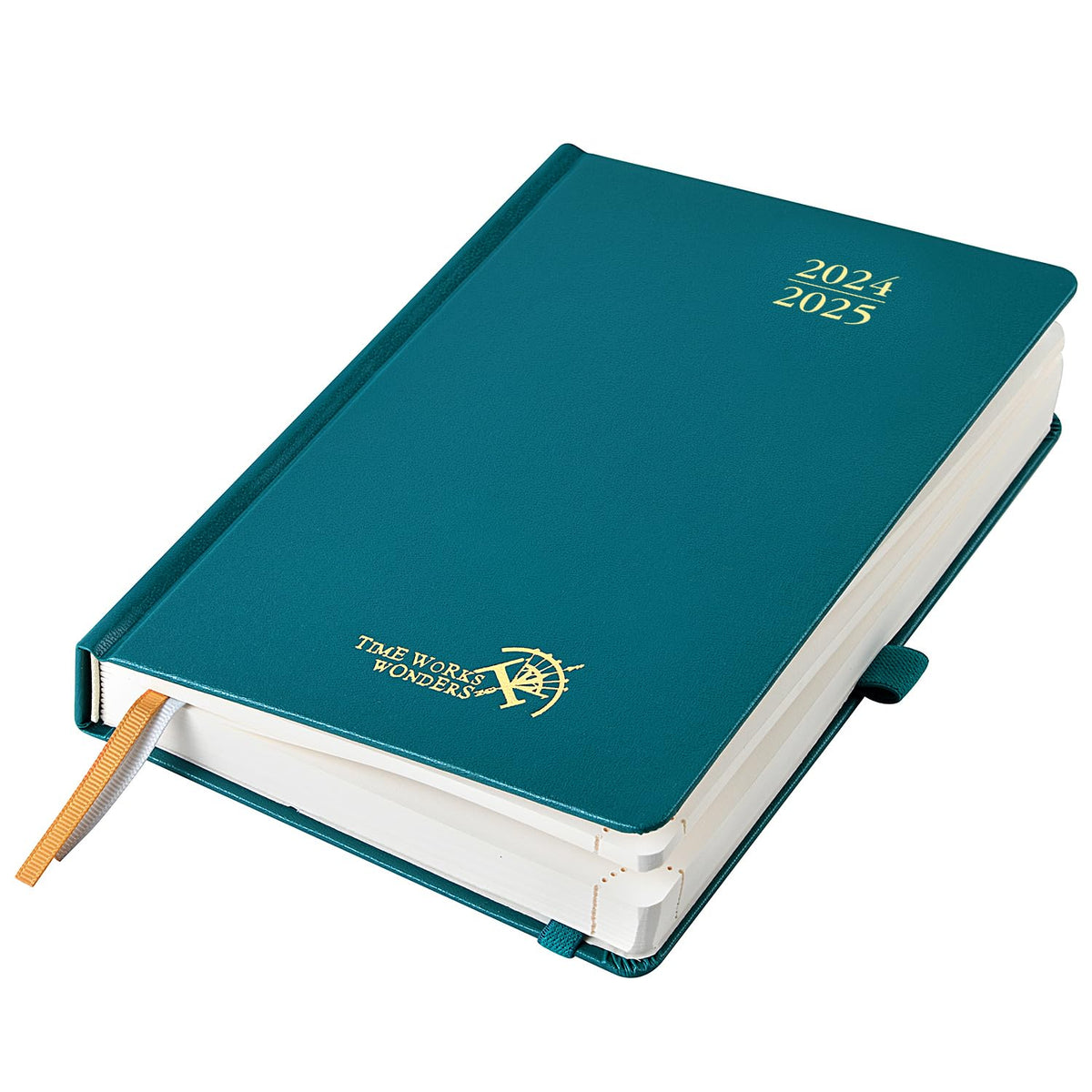 POPRUN 2024-2025 Daily Planner One Page Per Day - Academic Year Diary (July 2024 - June 2025) Hourly Appointment Book with Pocket, Note & Contact Pages, Hardcover, 5.5" x 8.5" - Pacific Green
