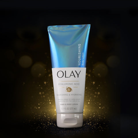 Olay Nourishing & Hydrating Hand and Body Lotion with Hyaluronic Acid, 6 fl oz tube (Pack of 3) (Packaging May Vary)