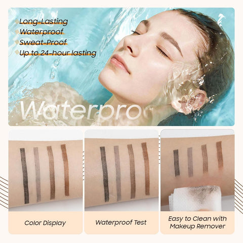 3D Microblading Eyebrow Tattoo Pencil 4 Fork Tip, 2024 Upgrade 3D Waterproof Eyebrow Pencil Microblading Eyebrow Pencil Natural Makeup Fine Stroke Eyebrow Pencil with Micro-Fork Tip?Dark Brown?
